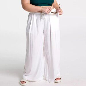 CALIA NWT Swim Cover Up Pants XL Pleated Wide Leg Beach Resort Lounge